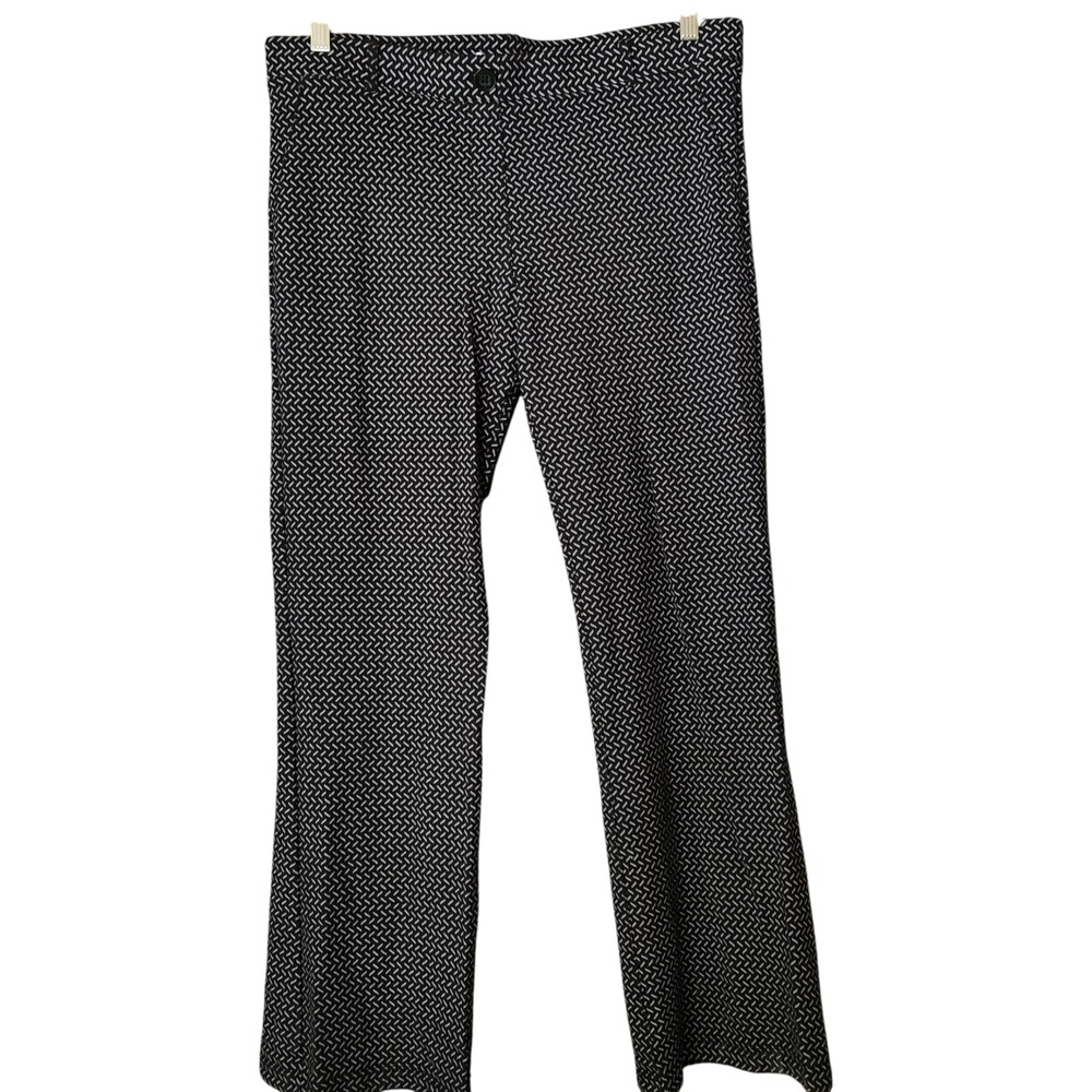 Betabrand Pants Womens Size‎ XL Black Straight Stretchy Pants Geometric 35x29